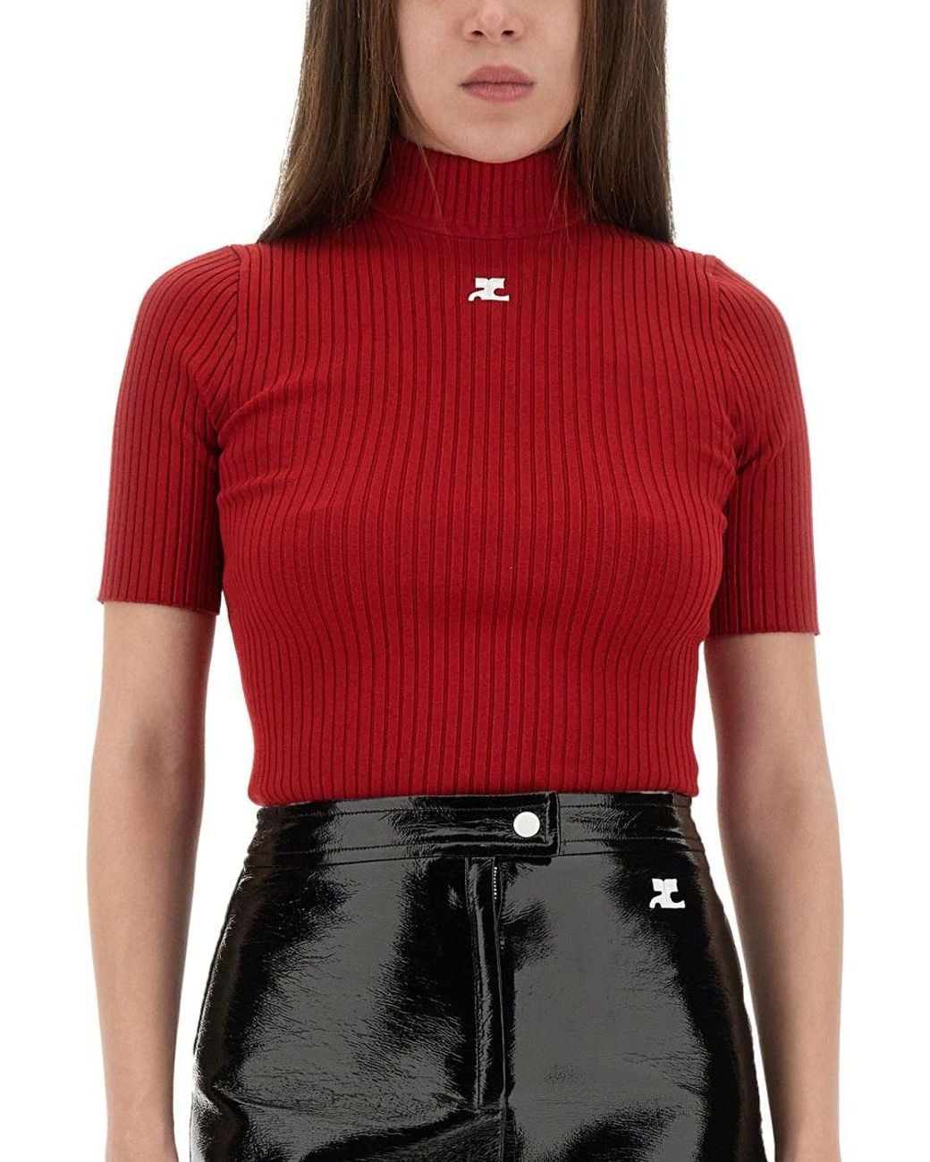Courreges Red Reedition" Knitted T-Shirt