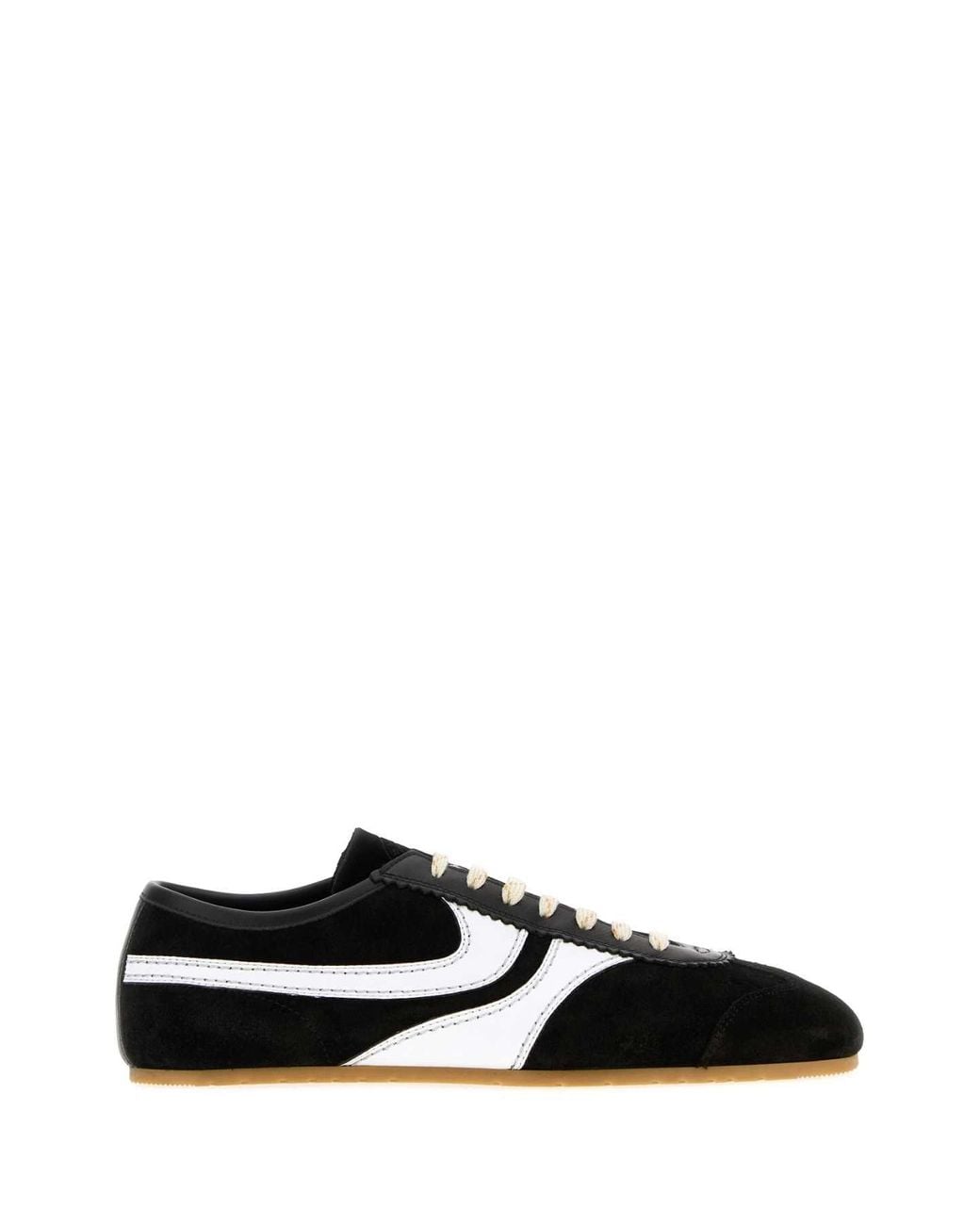 Dries Van Noten Black Two-Tone Leather And Suede Sneakers