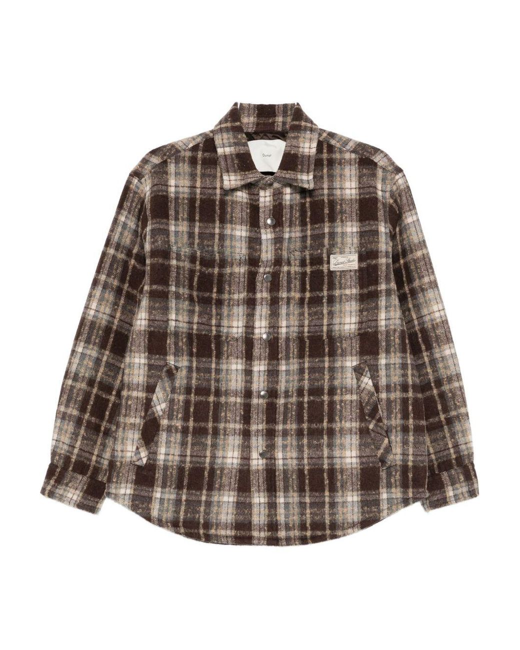 DUNST Flanel Checked Shirt in het Brown