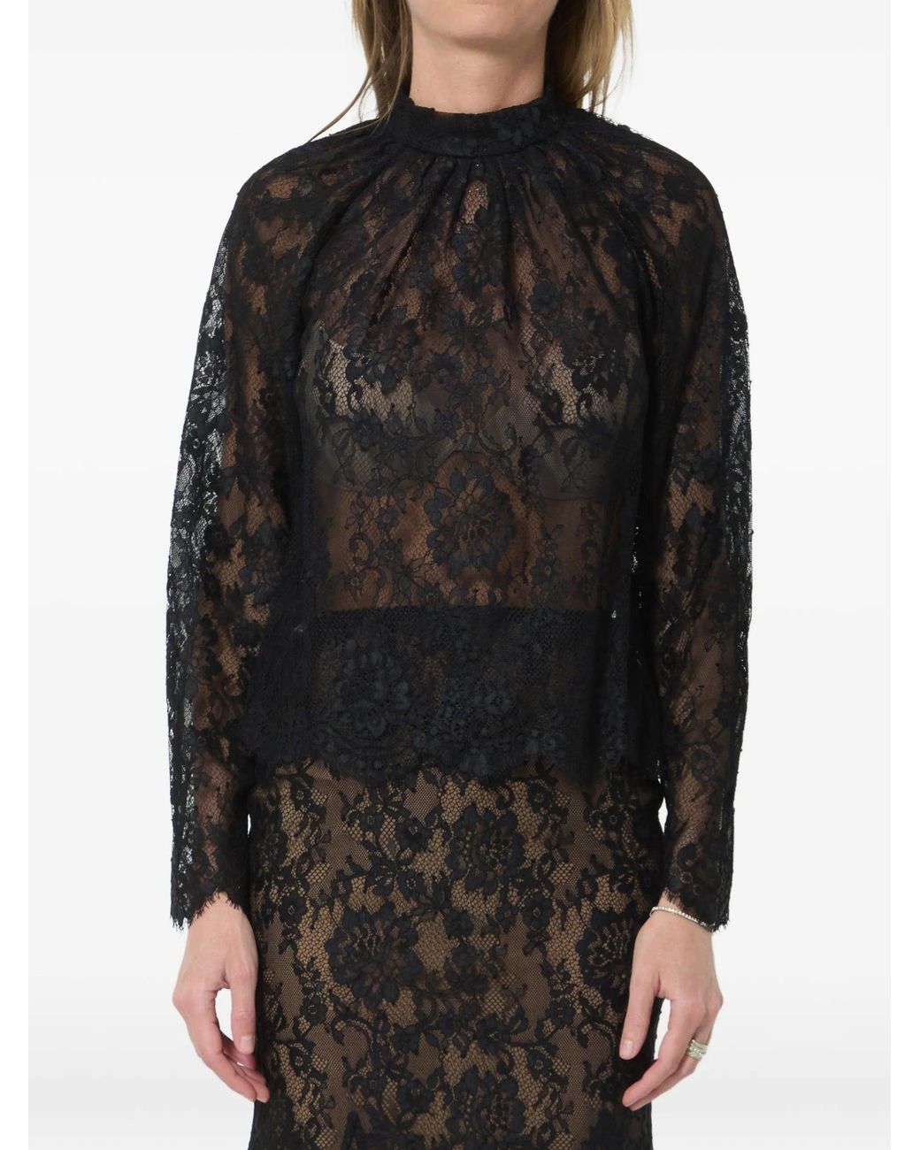 Self-Portrait Black Lace Blouse