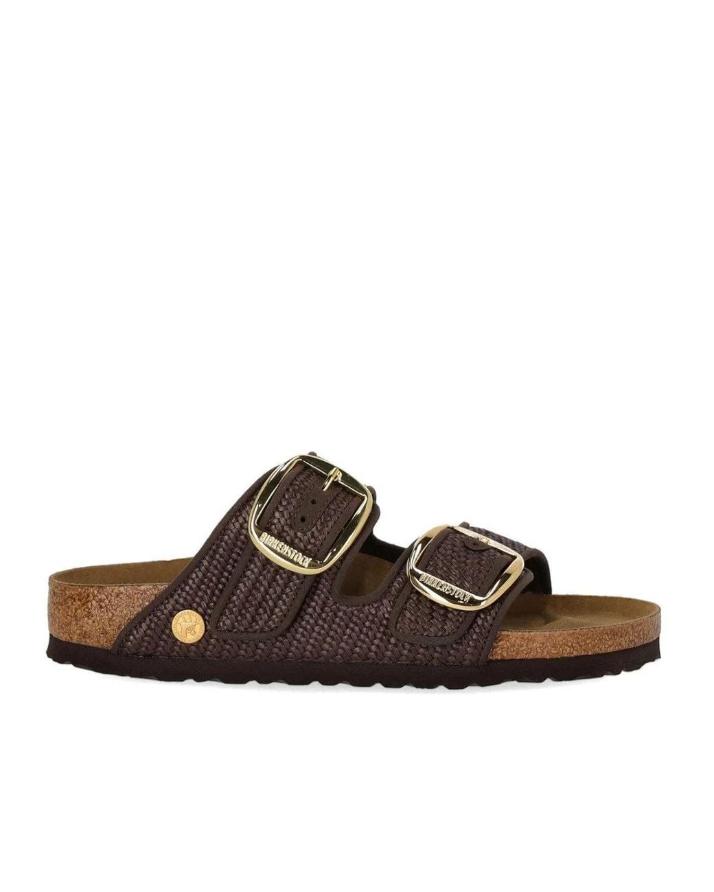 Birkenstock Brown Arizona Raffia Big Buckle Carafe Sandal
