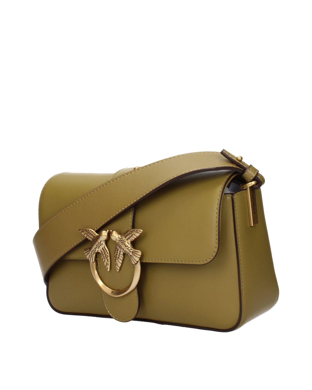 Pinko Green Crossbody Bags Love One Leather/Kangaroo