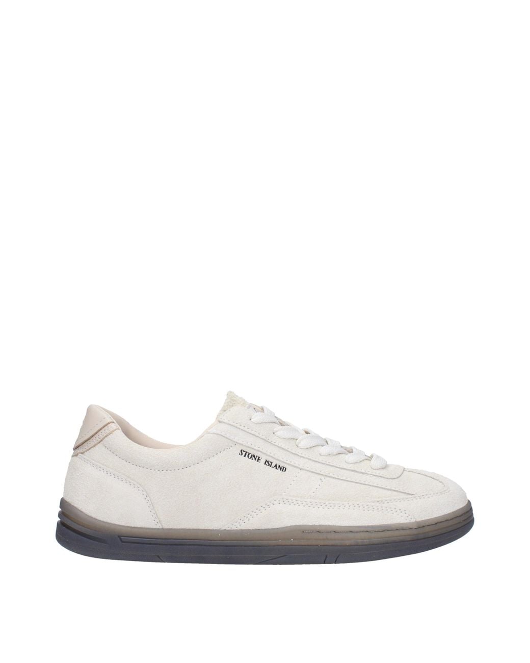 Stone Island White Sneakers Rock Uomo Camoscio/Ecru for men