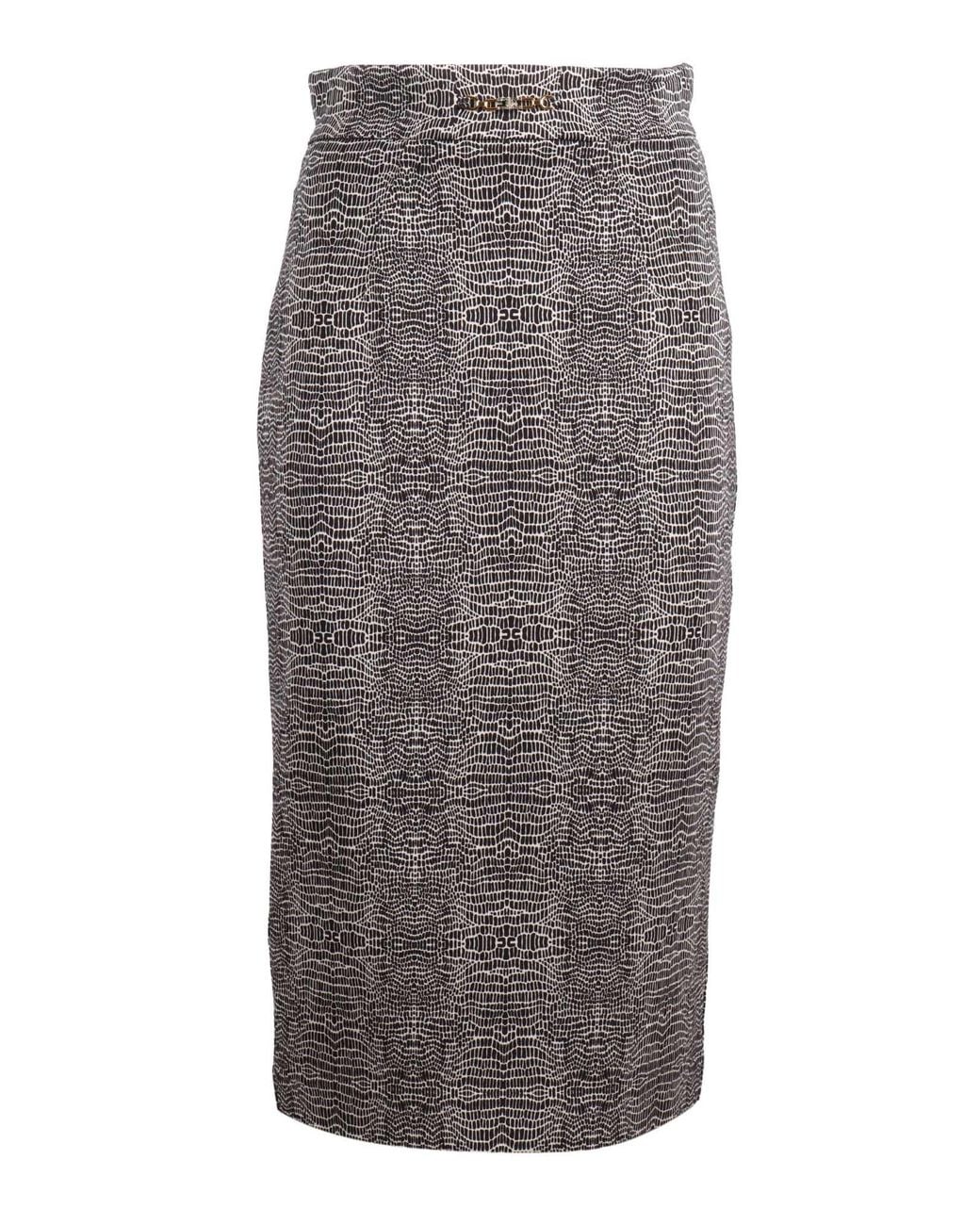 Elisabetta Franchi Gray Skirt
