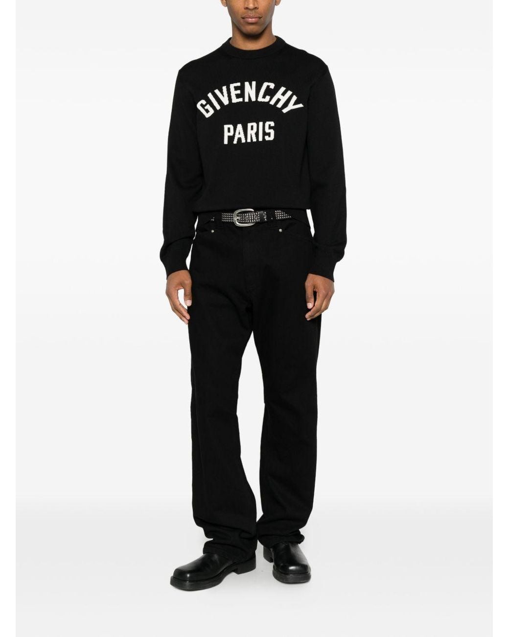 Givenchy Black Haute Couture Knit Sweater With Paris Detail for men
