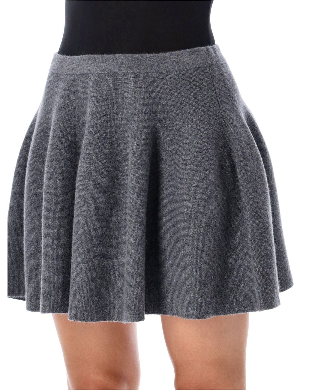 Lisa Yang Blue Mini Flared Cashmere Skirt