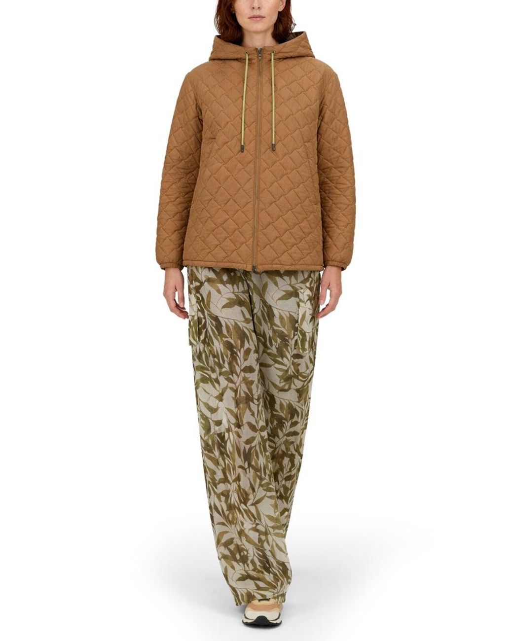 Herno Brown Quilted Hooded Jacket Polyamide