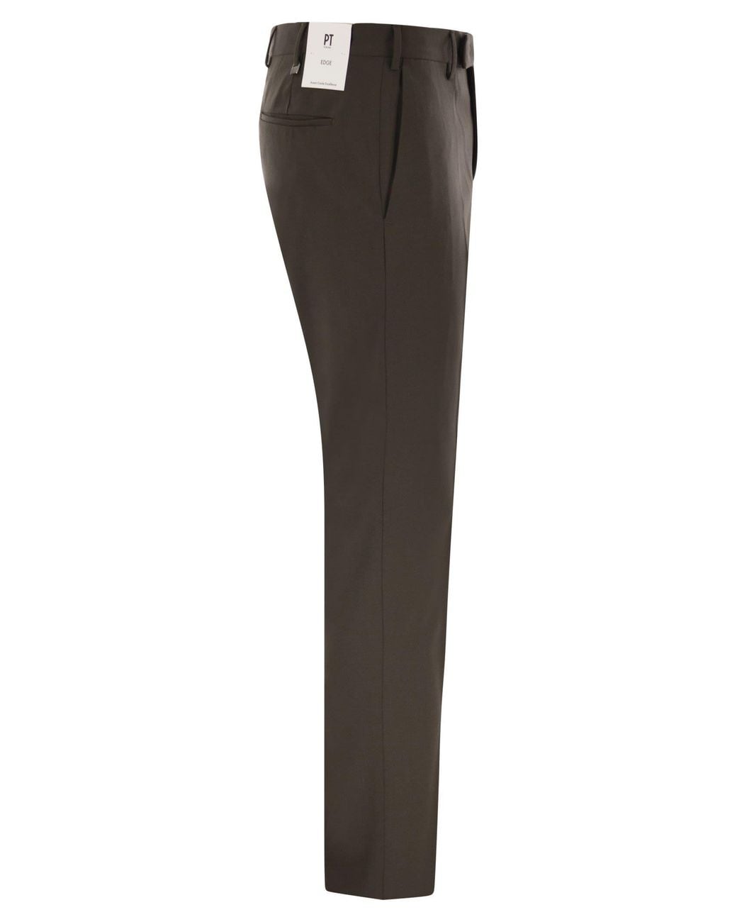 PT Torino Gray Dieci Stretch Virgin Wool Trousers for men