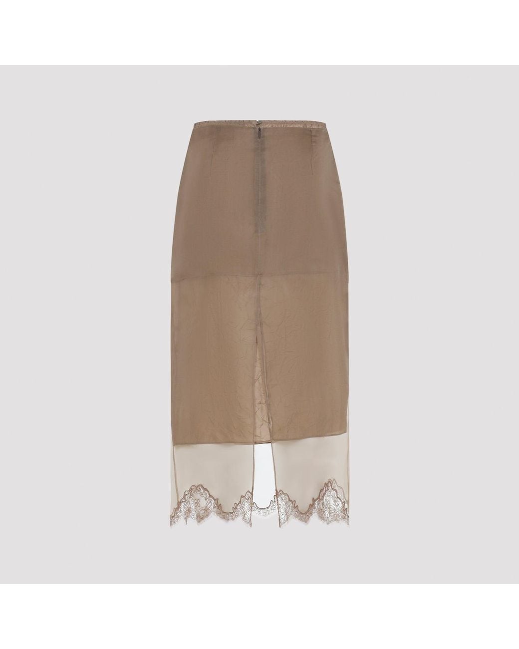 Carven Brown Lingerie Skirt