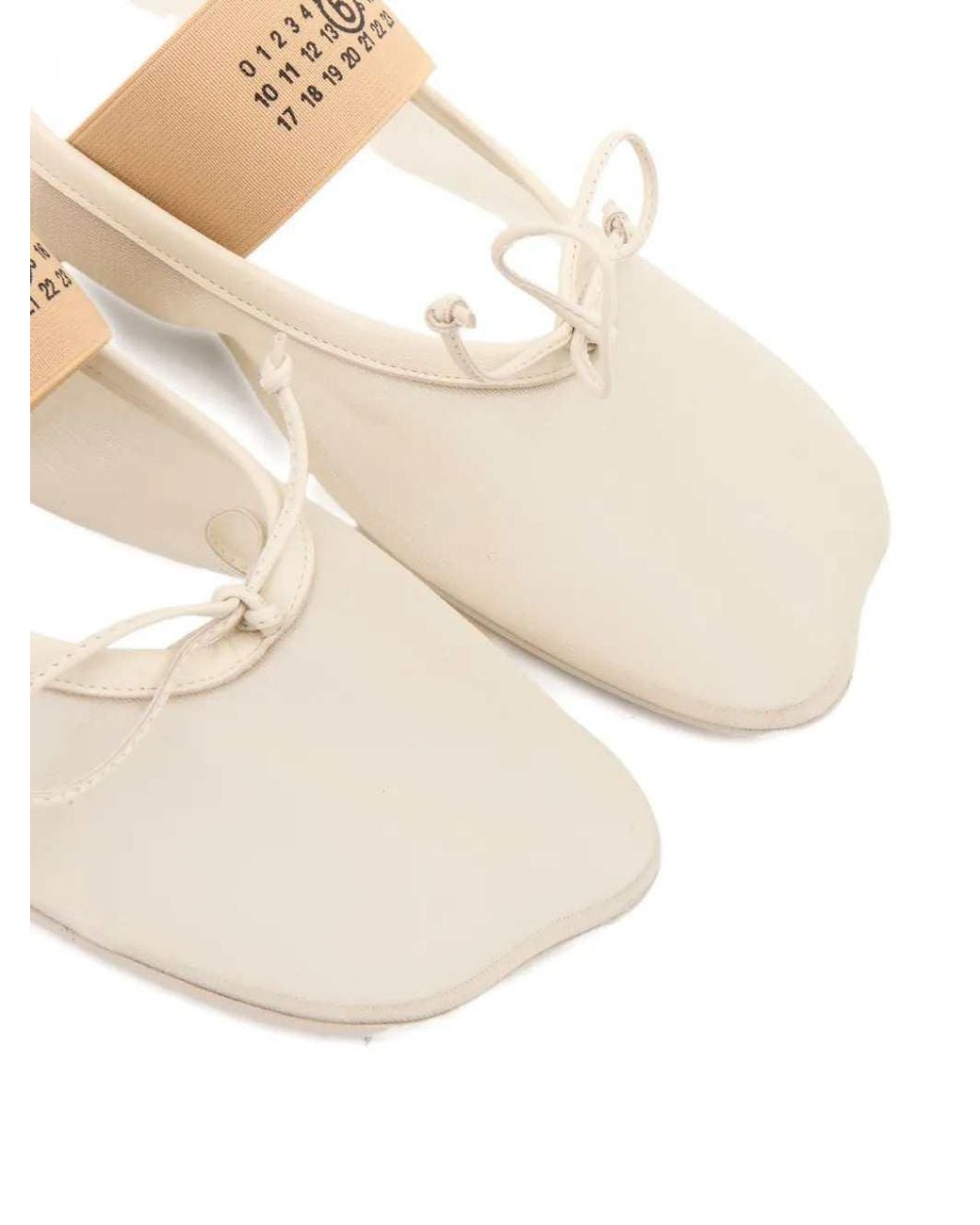 MM6 by Maison Margiela White Ballerinas With Inserts