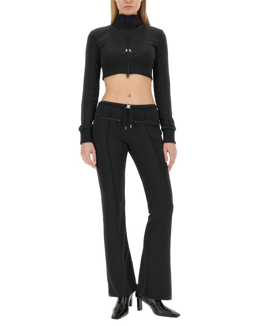 Courreges Black Cropped Jacket With High Collar