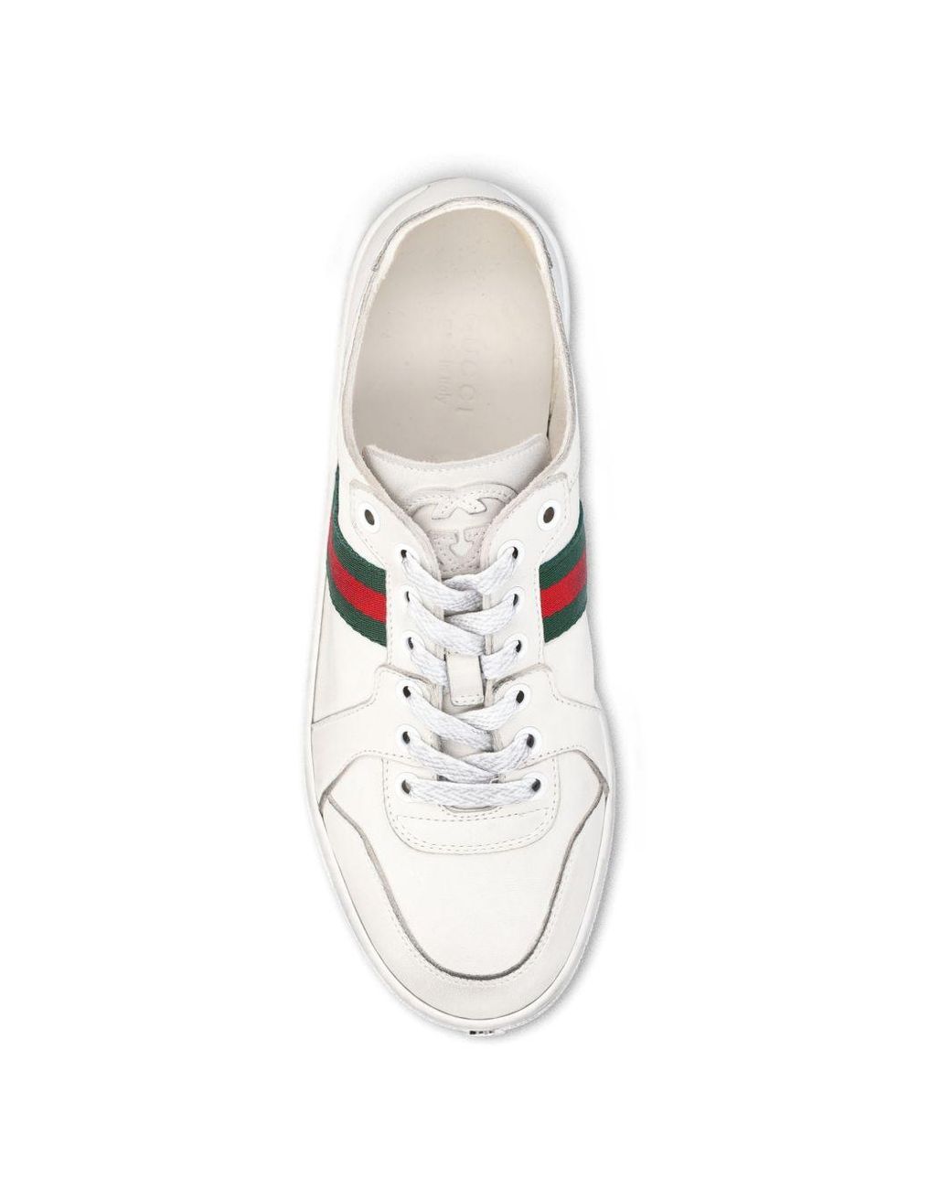 Gucci White Stretch Leather Sneakers