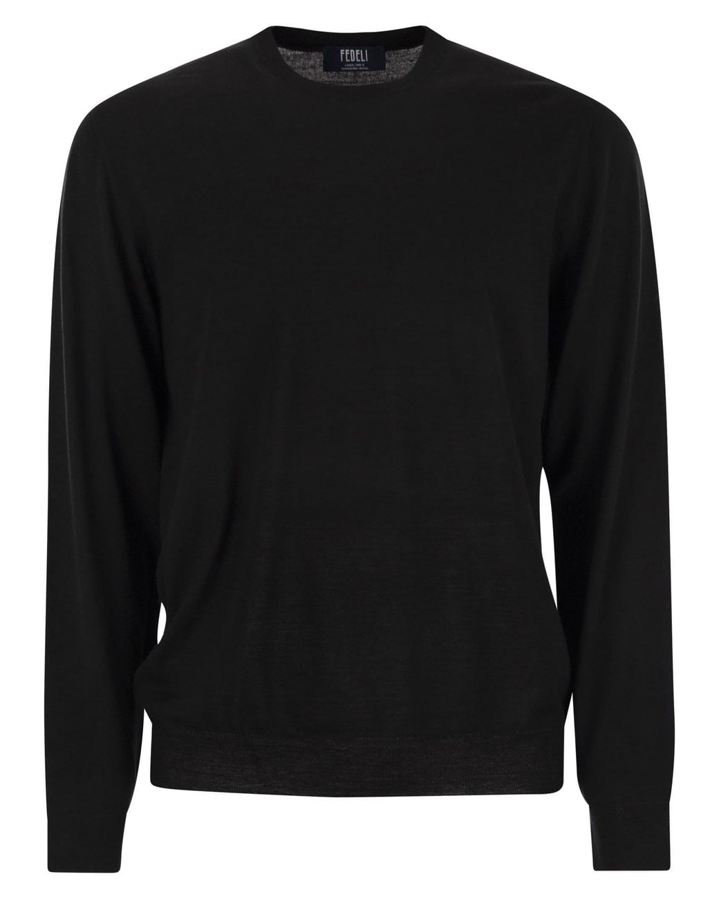 Fedeli Black Argentina Crew Neck Sweater for men