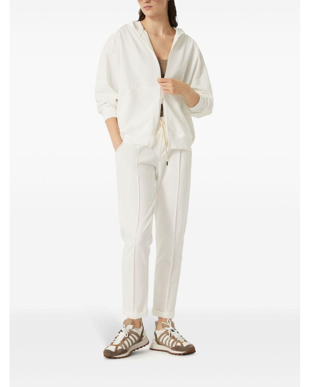 Brunello Cucinelli White Zip-Throughs