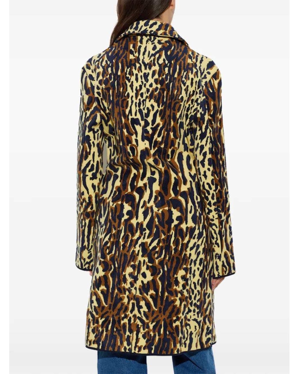 Marni White Animal-Print Wool Chenille Coat