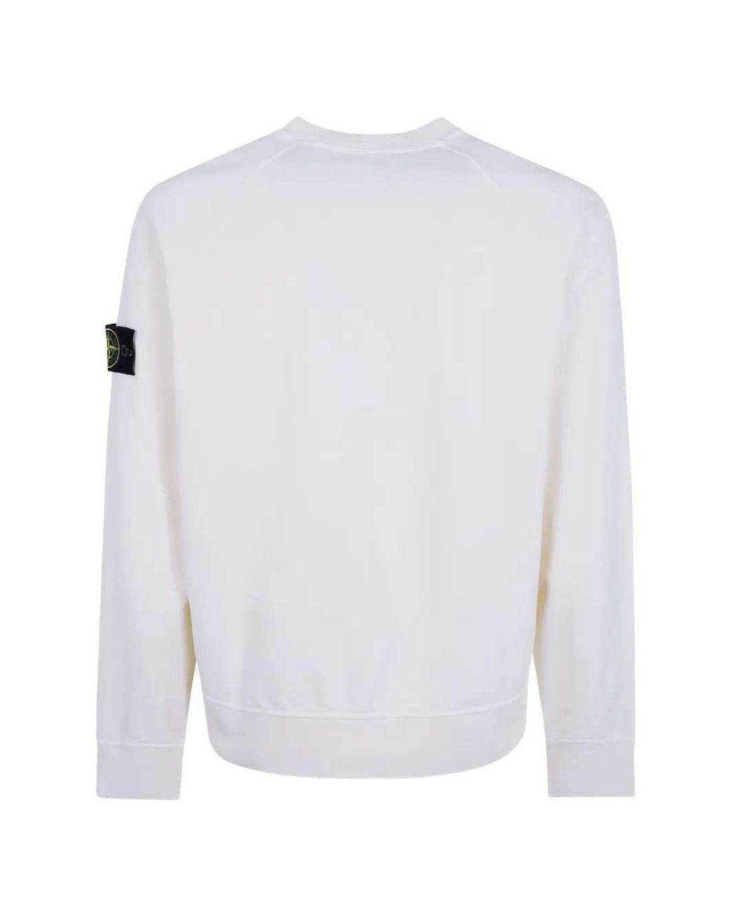 Stone Island White Raglan-Sleeve Sweatshirt for men