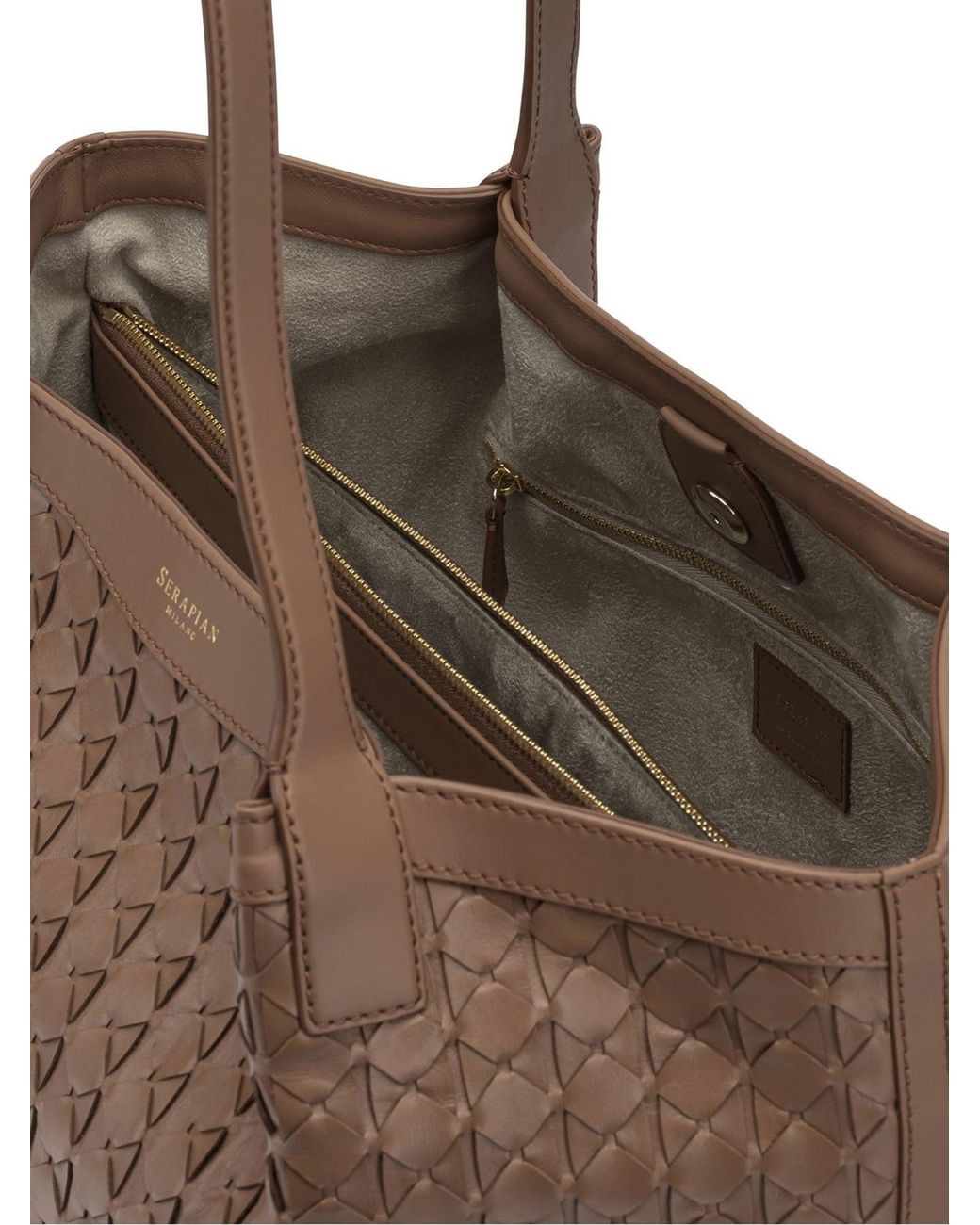 Serapian Brown "Secret" Small Shoulder Bag