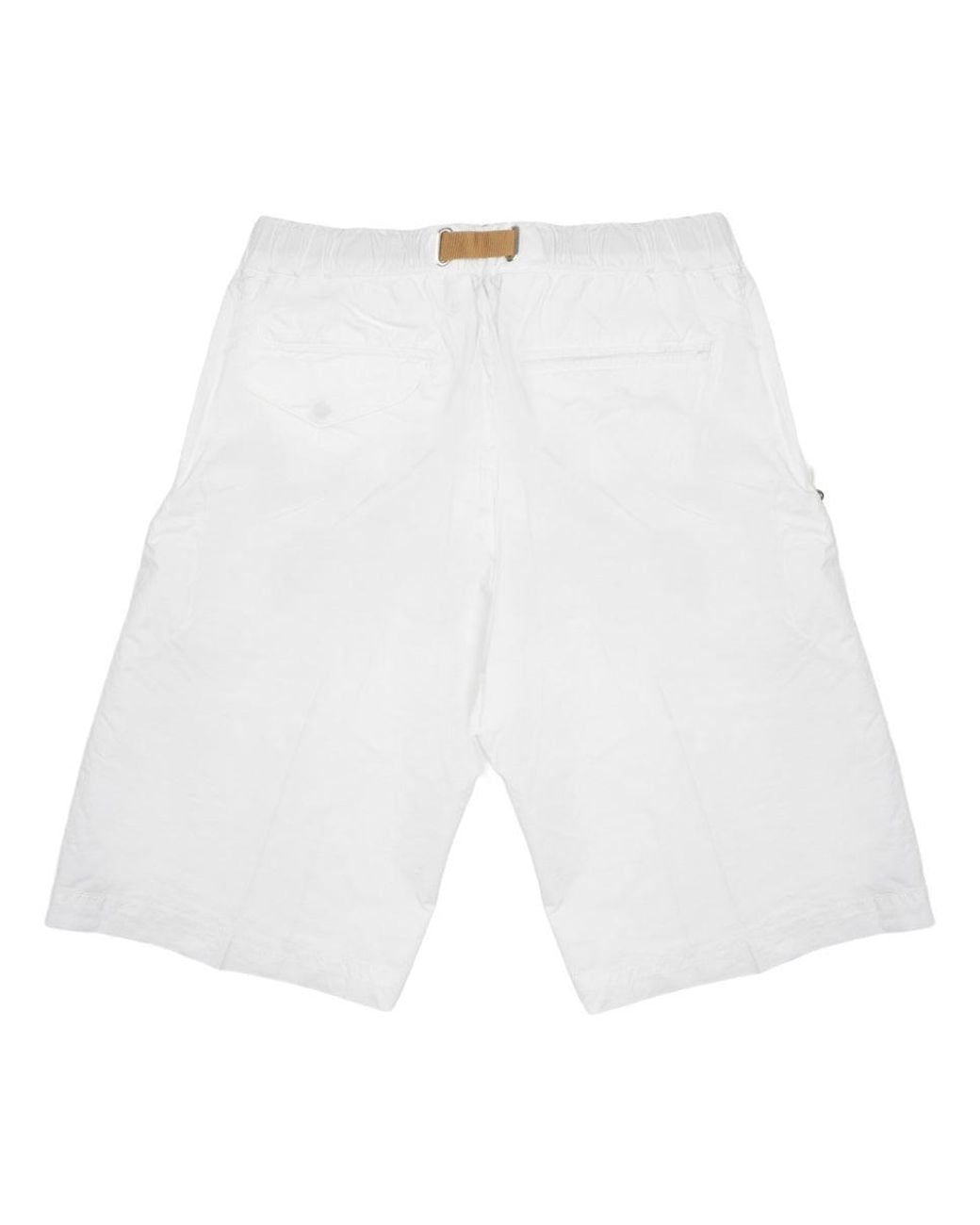 White Sand White Cotton Shorts With Belt for men