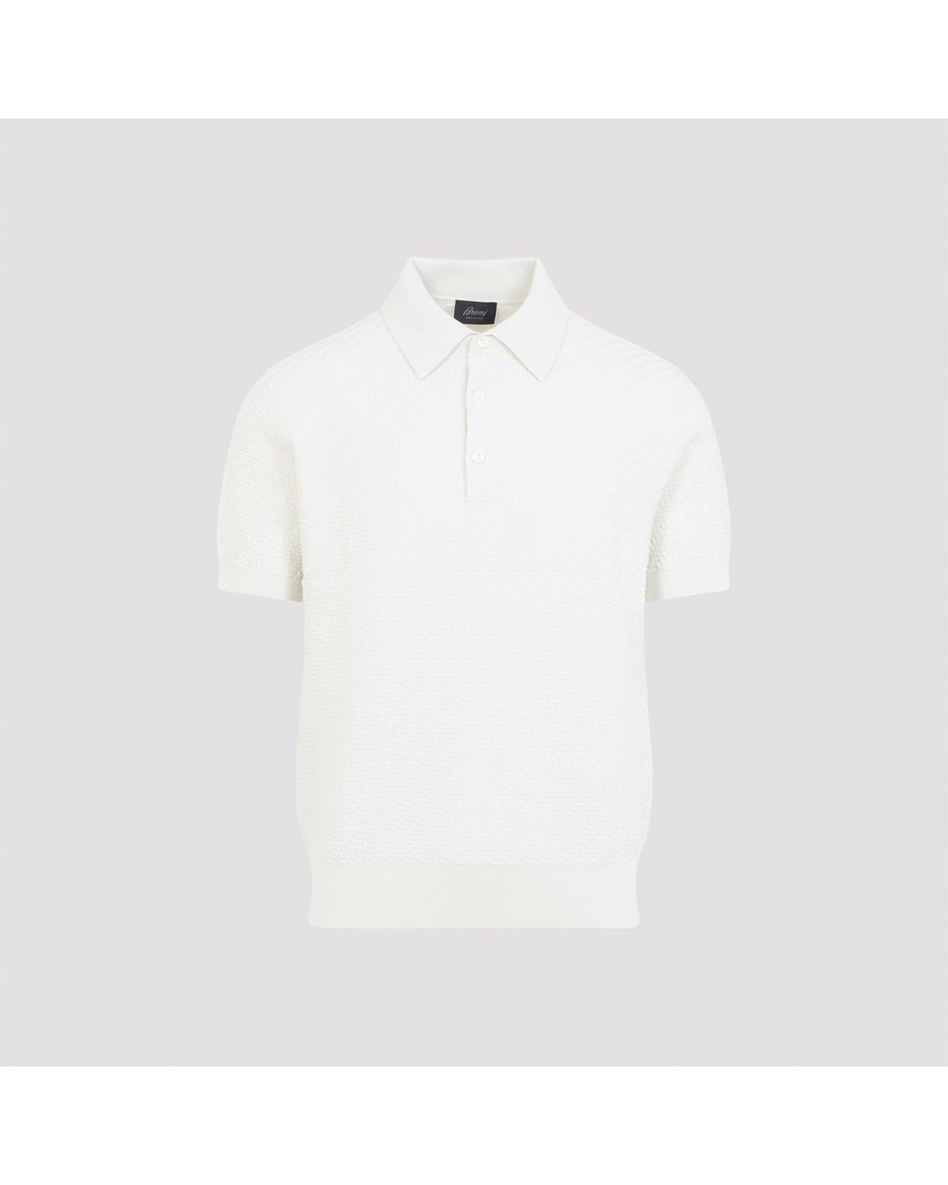 Brioni White Cotton And Silk Polo