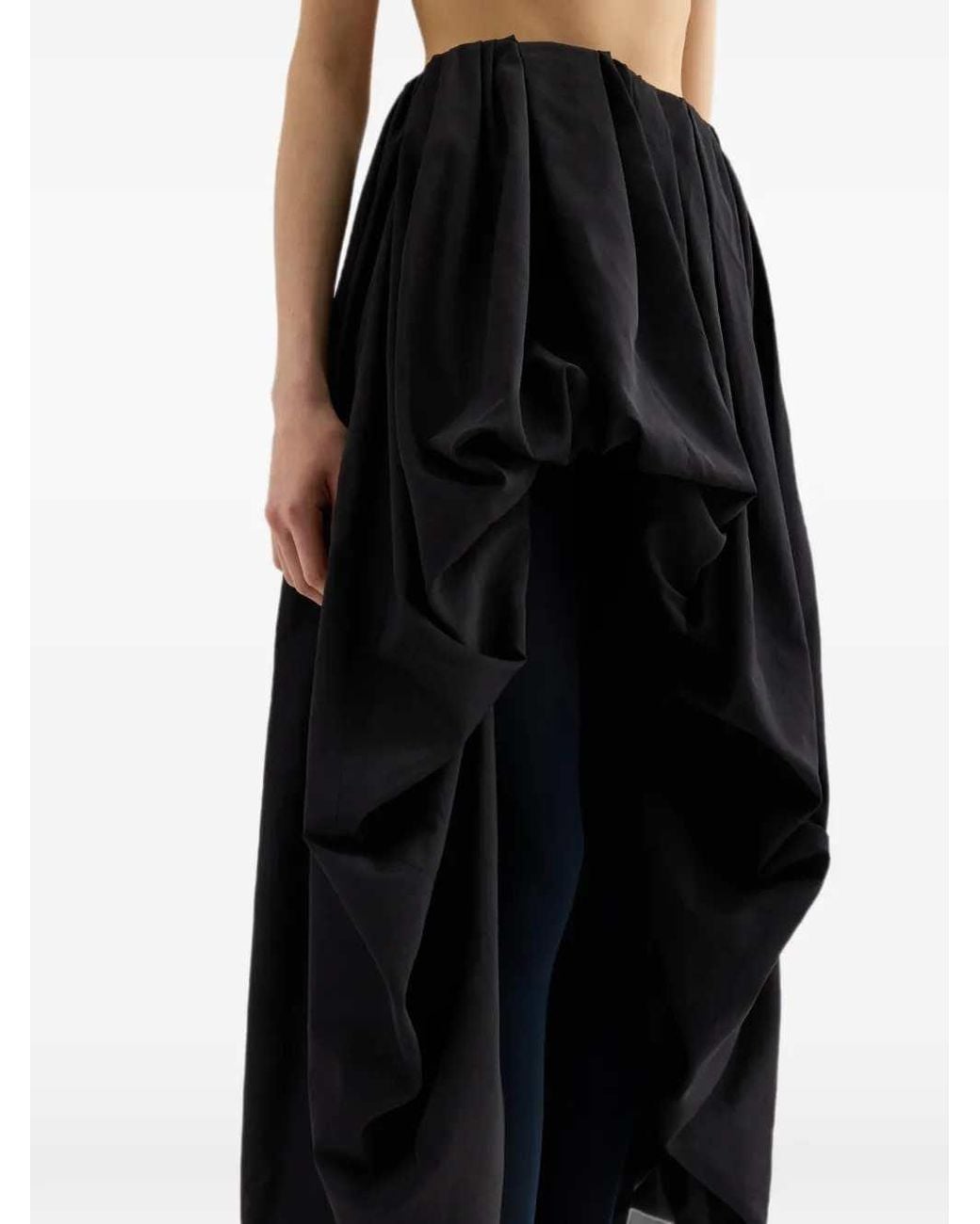 Jil Sander Black Lightweight Taffeta Skirt