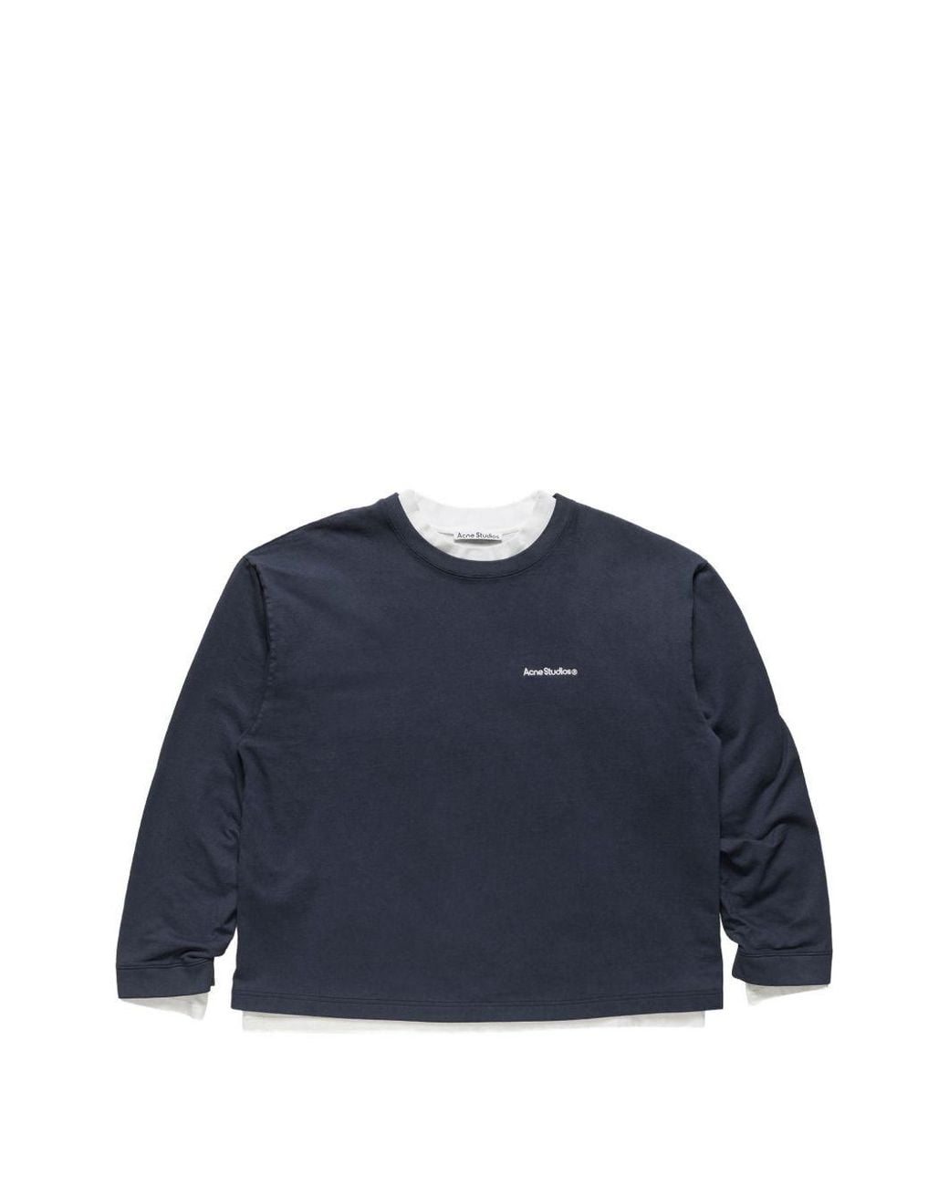 Acne Blue Logo Cotton T Shirt