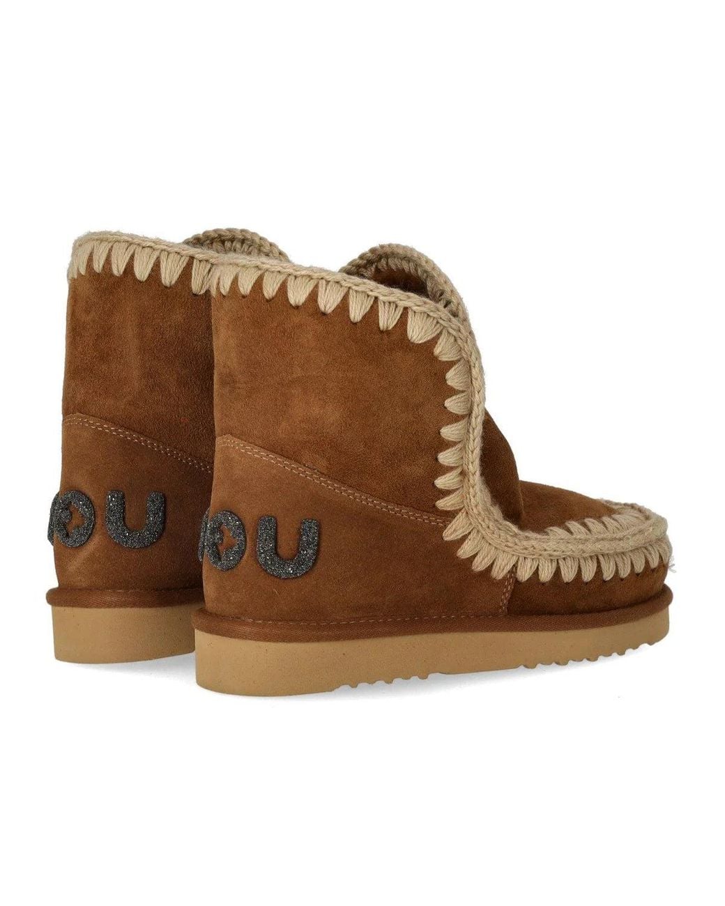 Mou Brown Eskimo Glitter Logo Cognac Boot