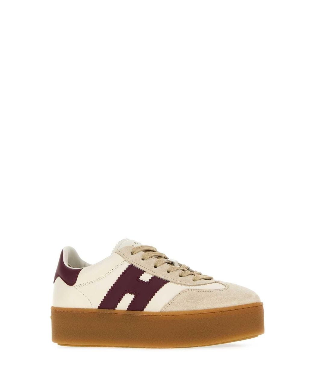 Hogan Brown Two-Tone Leather And Suede Sneaker For