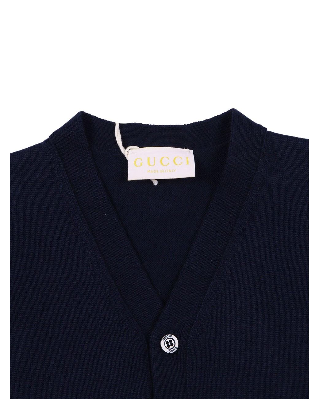 Gucci Blue B L/S Cardigan Co Plain St W/W
