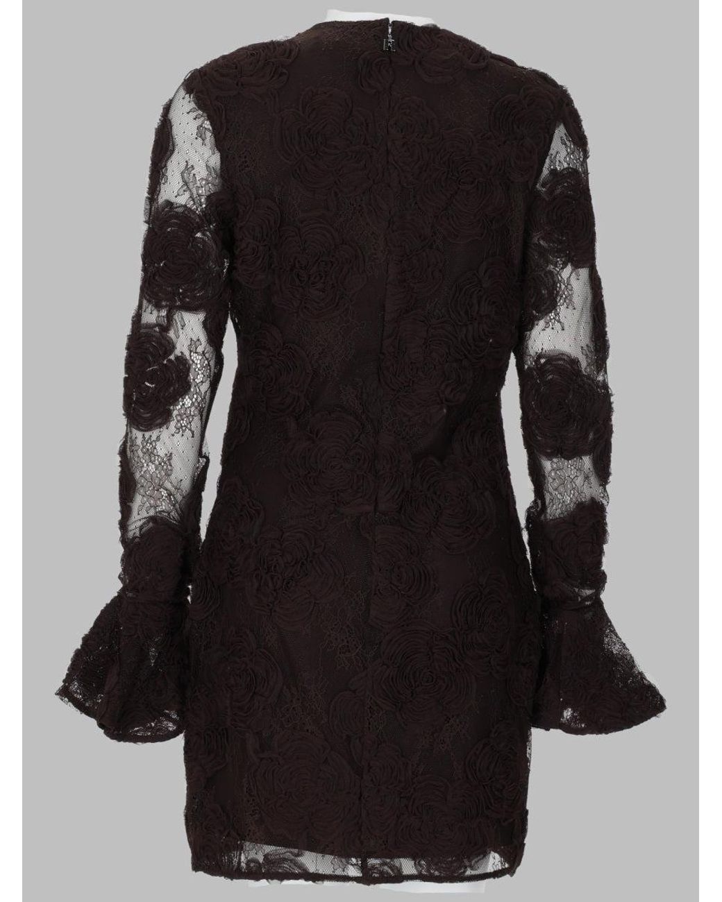 ROTATE BIRGER CHRISTENSEN Black Mini Abito Con Fiori 3D