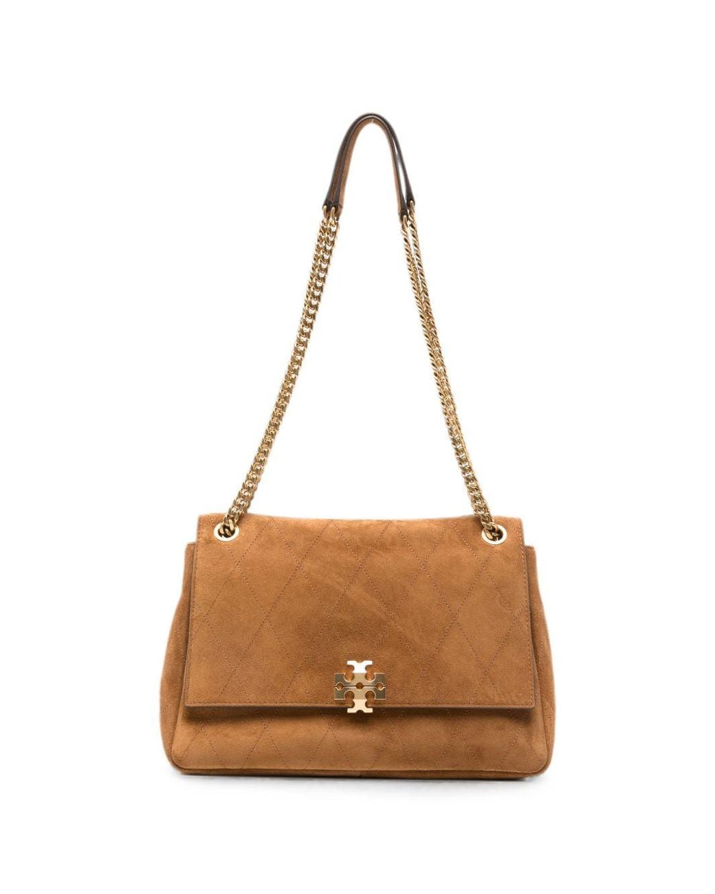 Tory Burch Brown Charlie Suede Leather Shoulder Bag