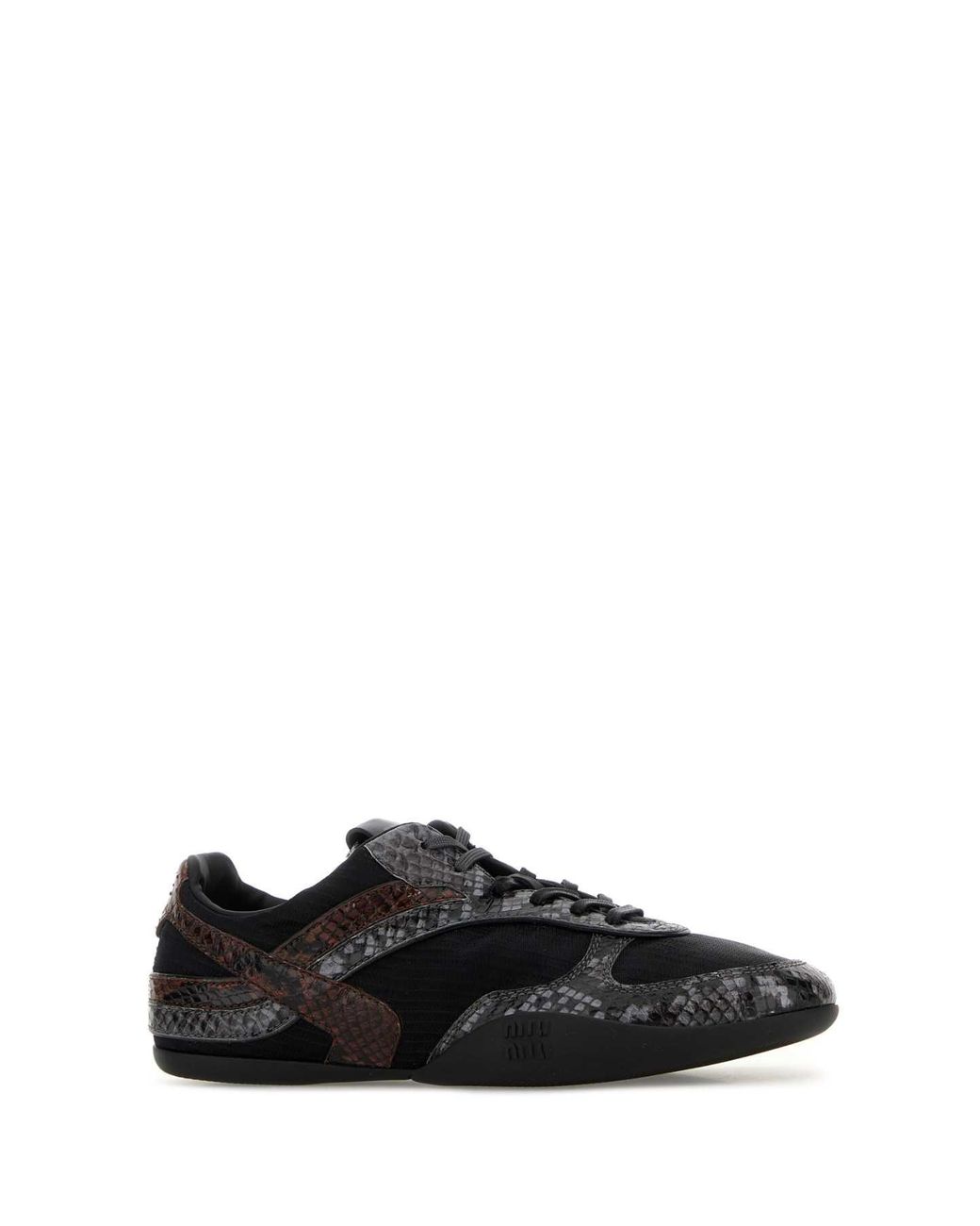 Miu Miu Black Fabric And Leather Sneakers
