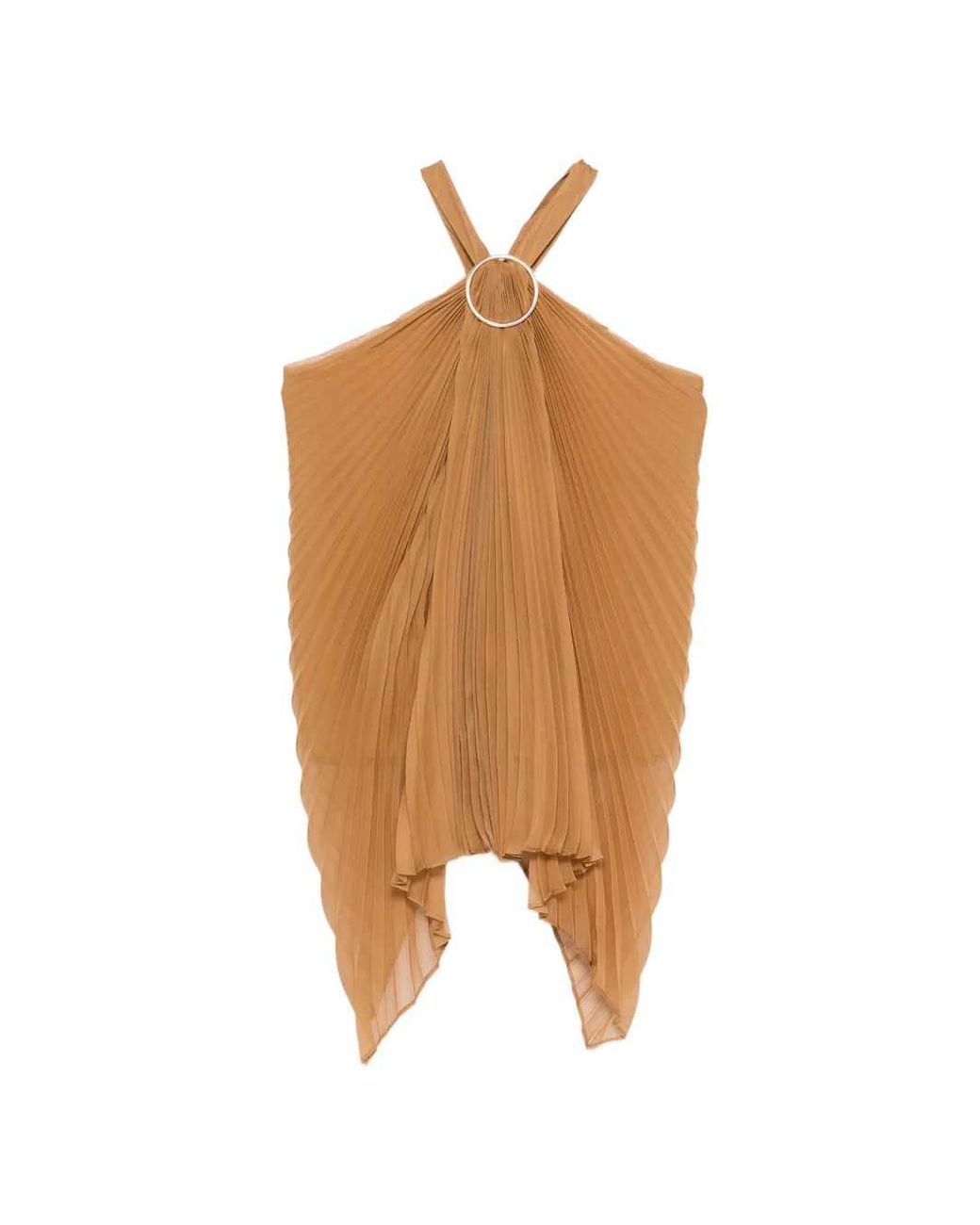 Max Mara Mxevalzer Top Met Plooien En Ring in het Brown