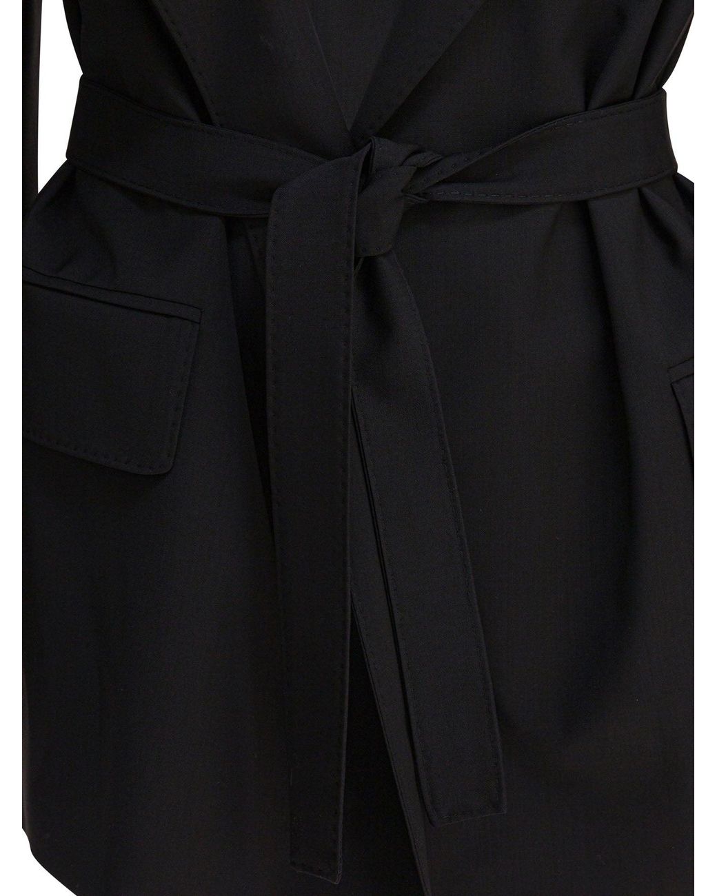 Max Mara Black Wool Canvas Blazer