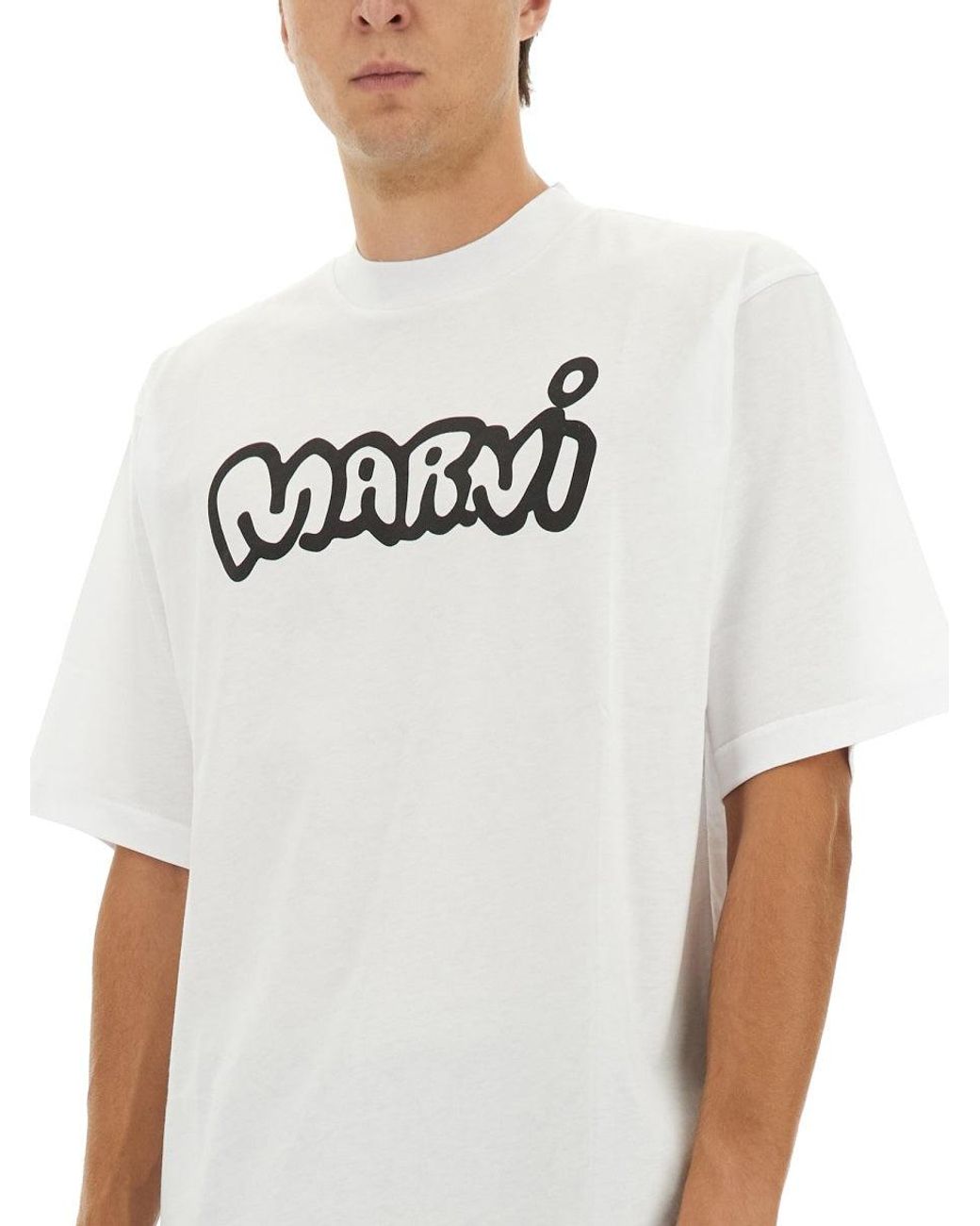 Marni White T Shirt With Print