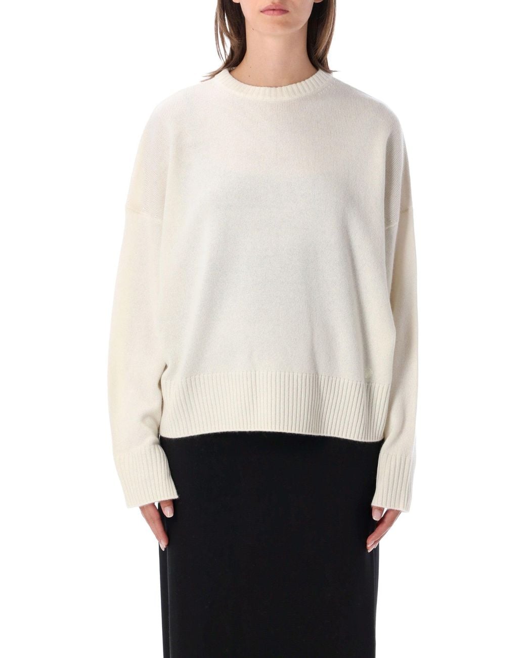 Loulou de Saison White Cashmere Crewneck Sweater