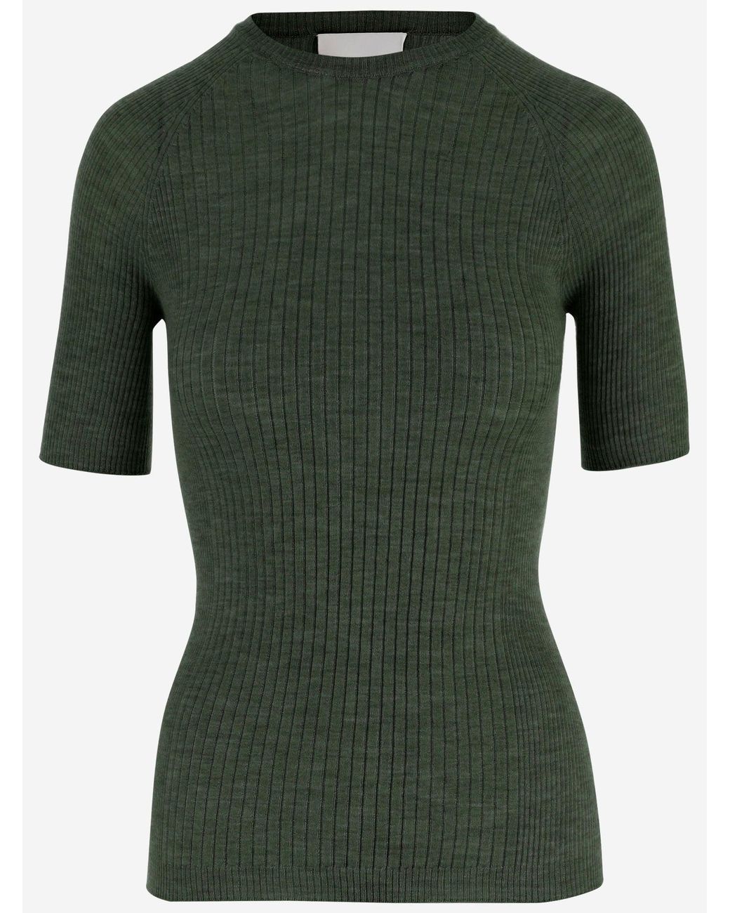 Sa Su Phi Green Cashmere Blend Ribbed T Shirt