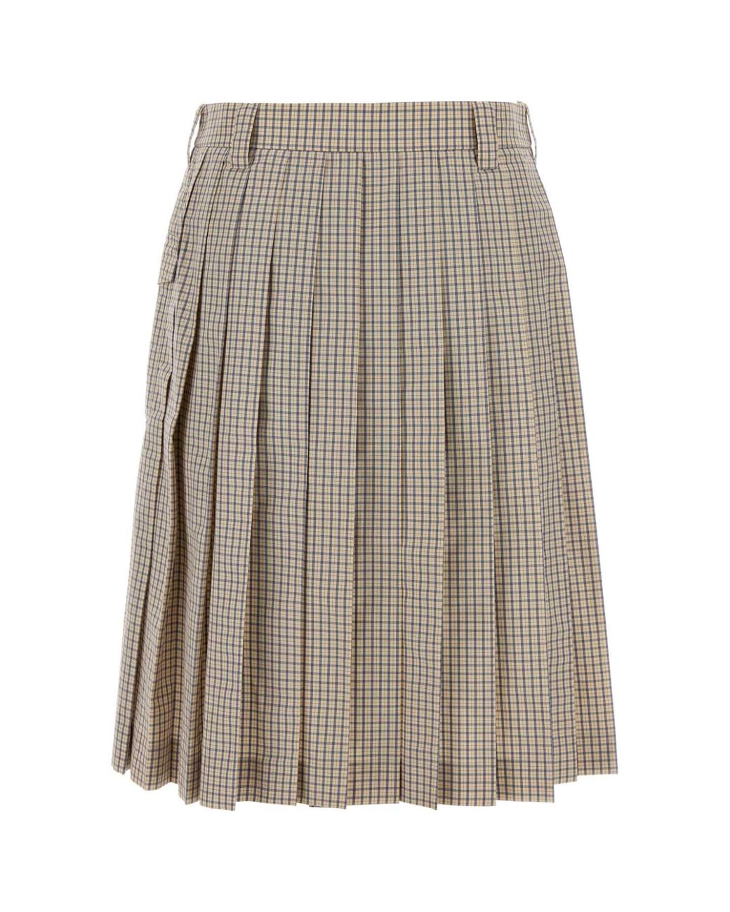 Miu Miu Gray Embroidered Nylon Blend Skirt