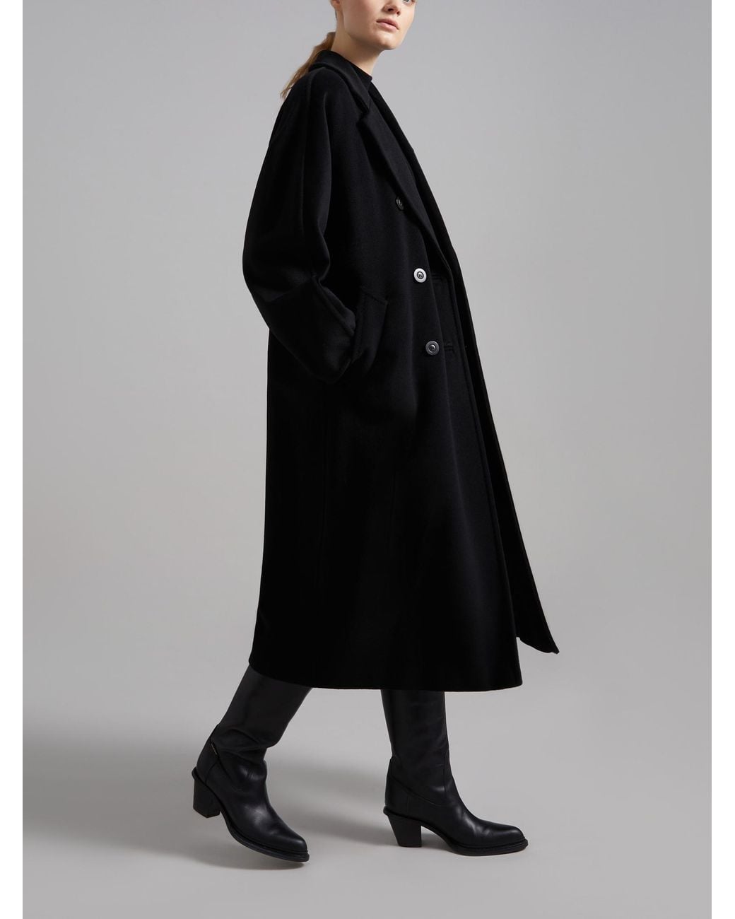 Max Mara Black Madame 101801 Icon Coat