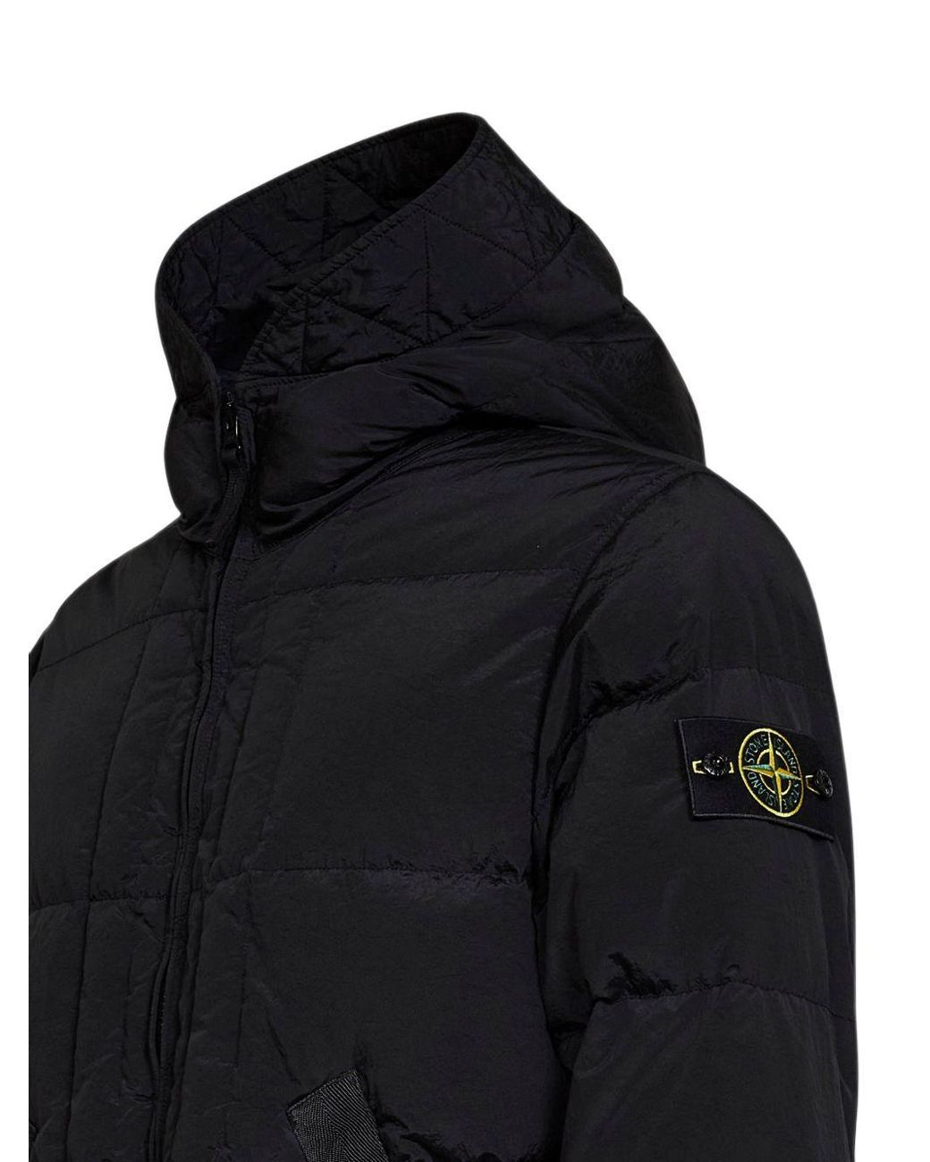 Stone Island Black Nylon Down Jacket
