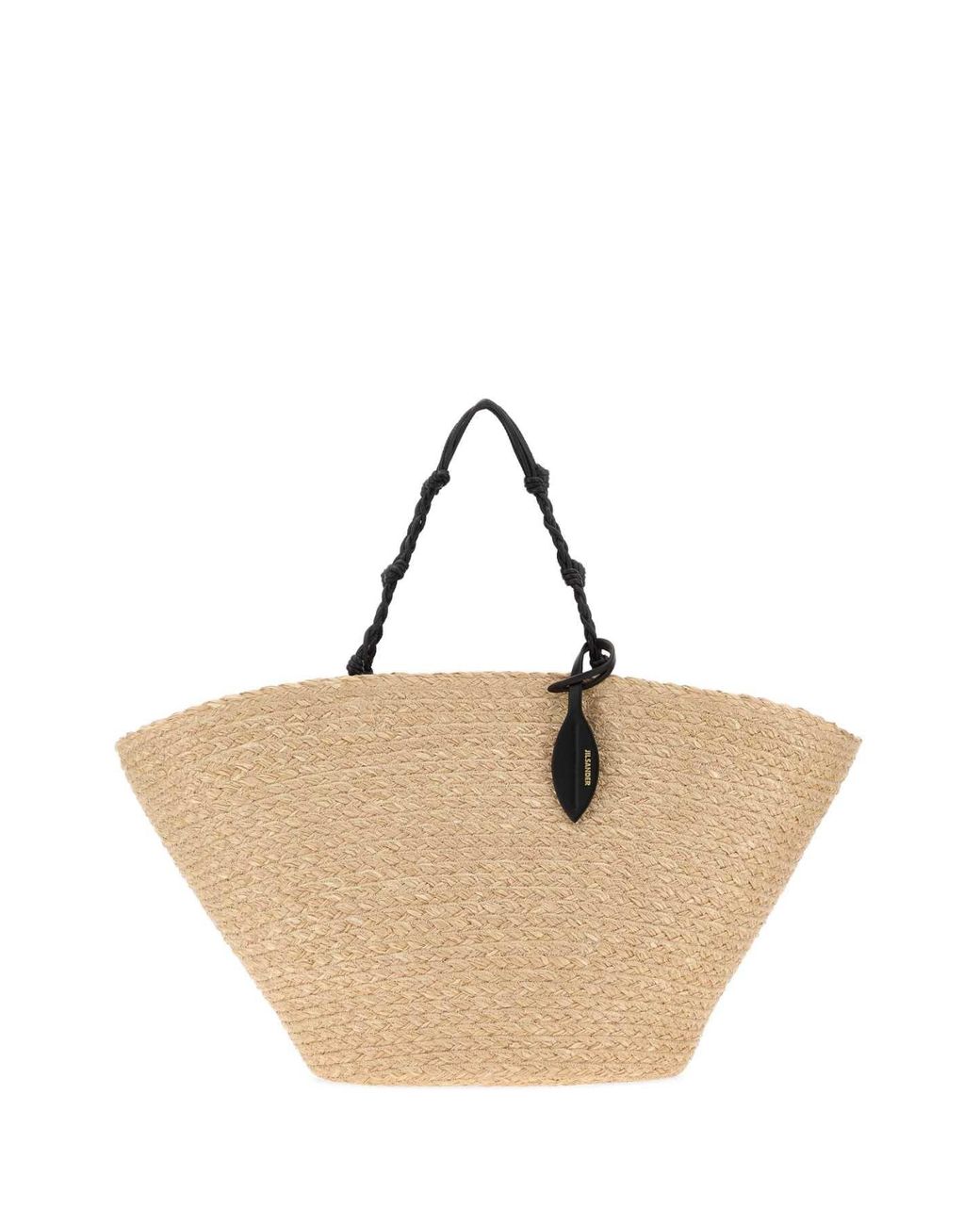Jil Sander Natural Raffia Large Tangle Bucket Handbag