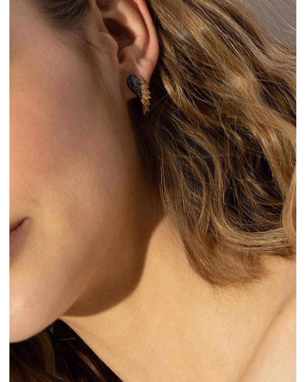 Zadig & Voltaire Black Rock Feather Earring