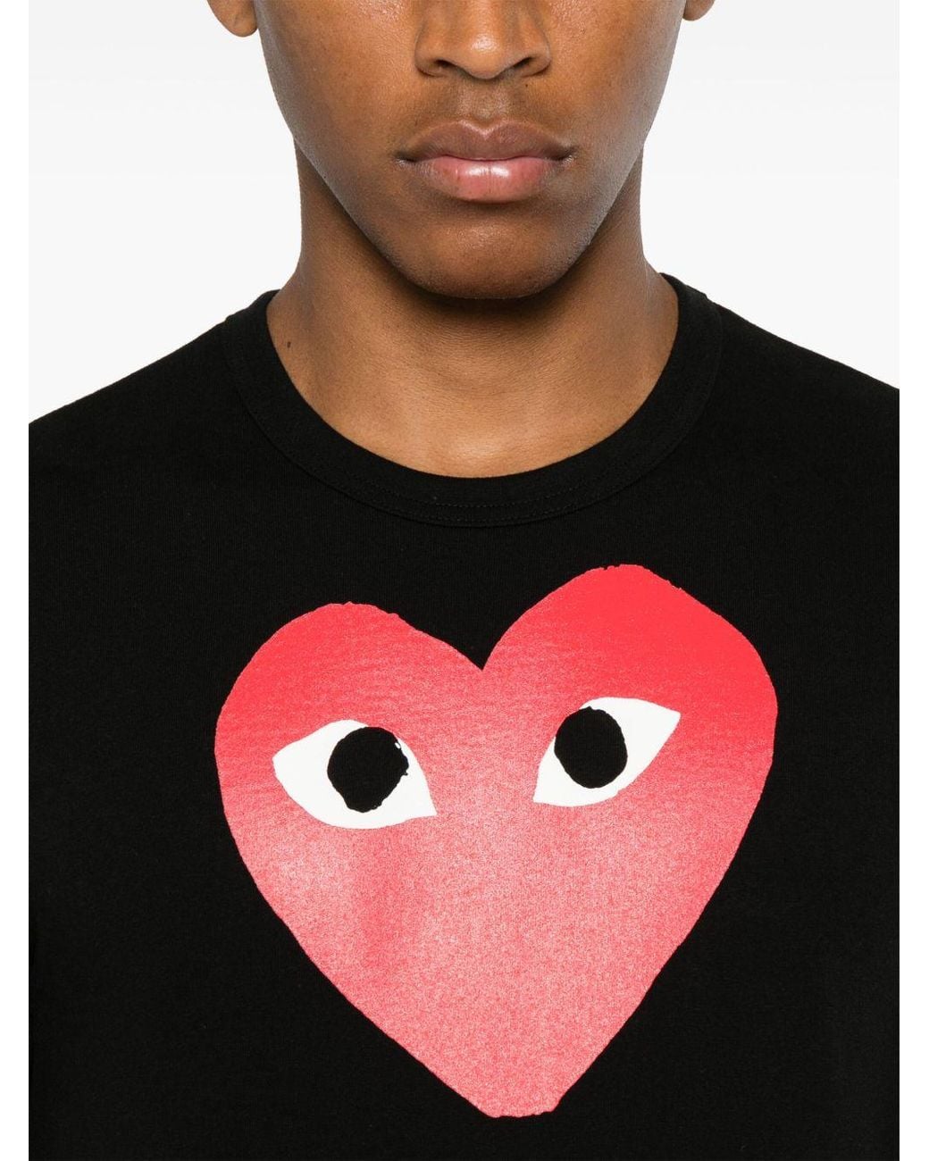 COMME DES GARÇONS PLAY Black T-Shirt À Imprimé Cœur