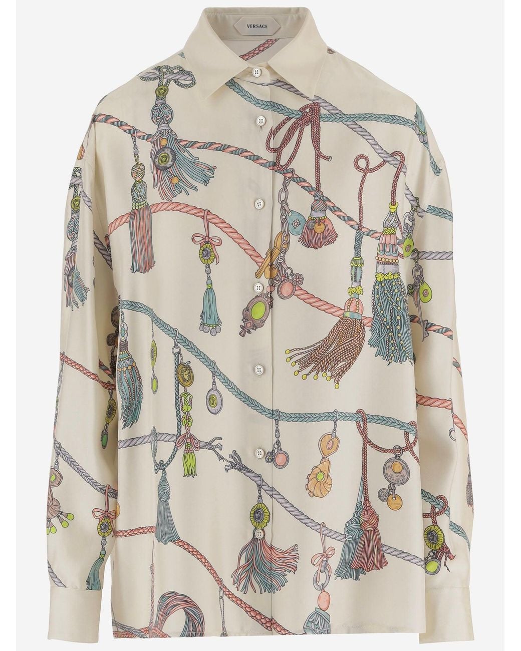 Versace Multicolor Shirt, Silk, All-Over Print