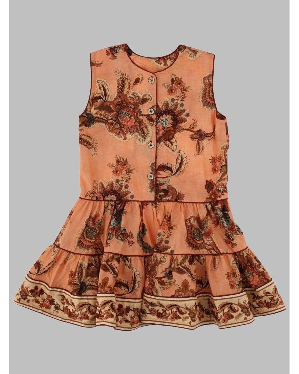 Zimmermann Brown Abito Con Orlo A Contrasto "Aster"