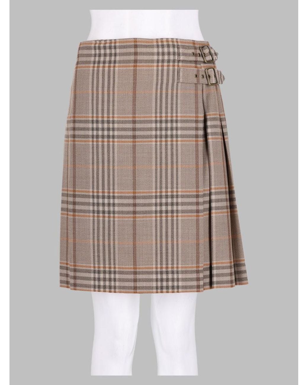 Burberry White Check Mini Skirt