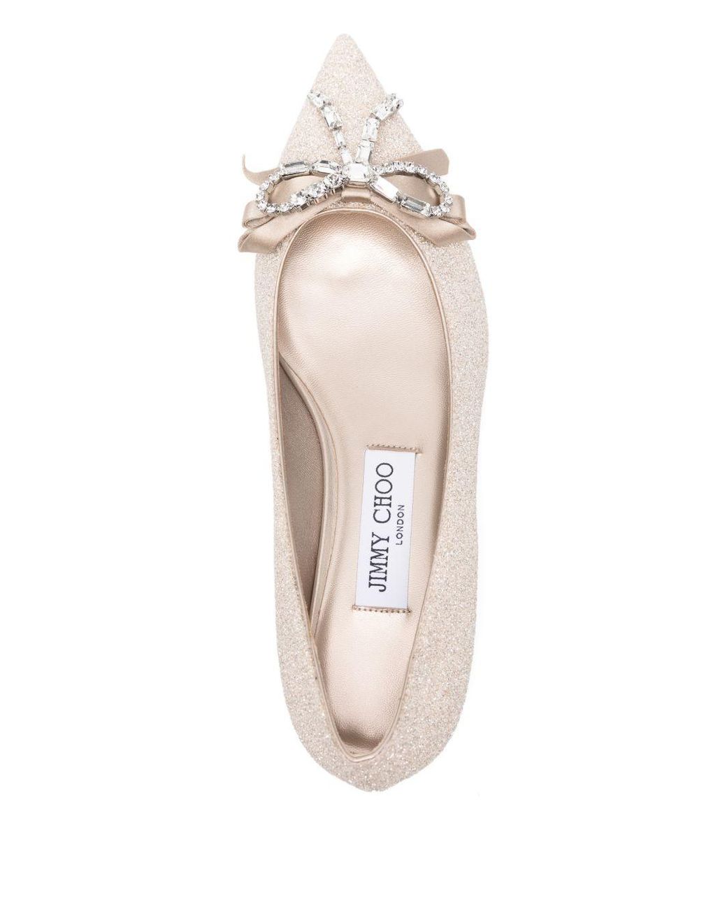 Jimmy Choo Natural Auria Leather Ballet Flats