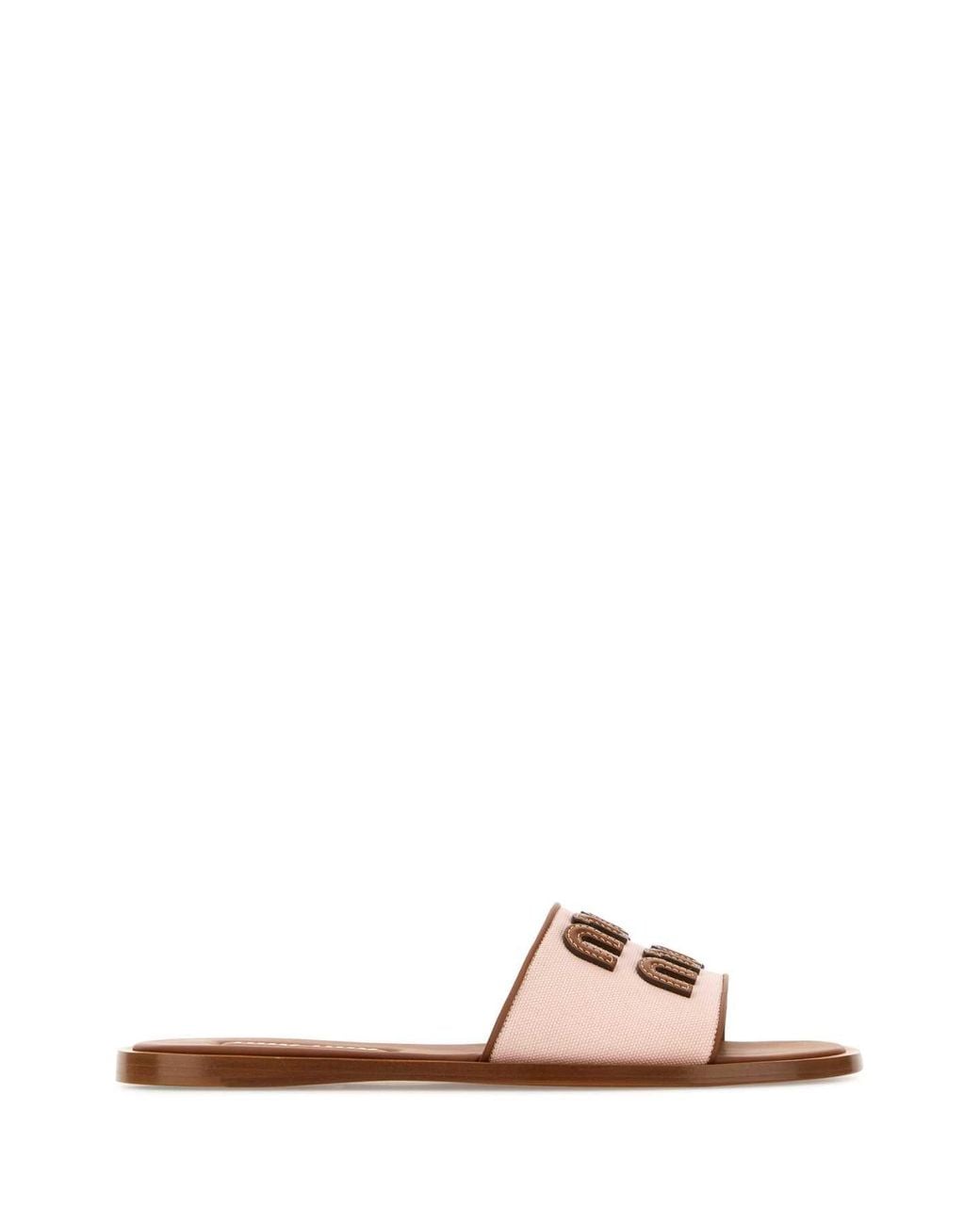 Miu Miu Pink Pastel Fabric Slippers