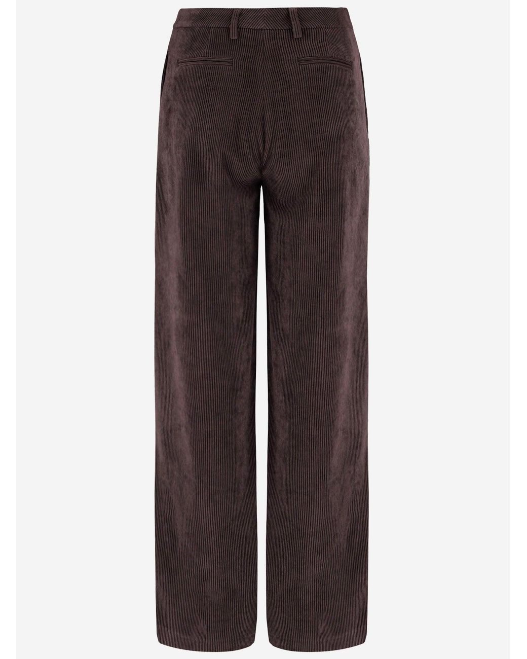 F.it Brown Trousers Corduroy Polyester
