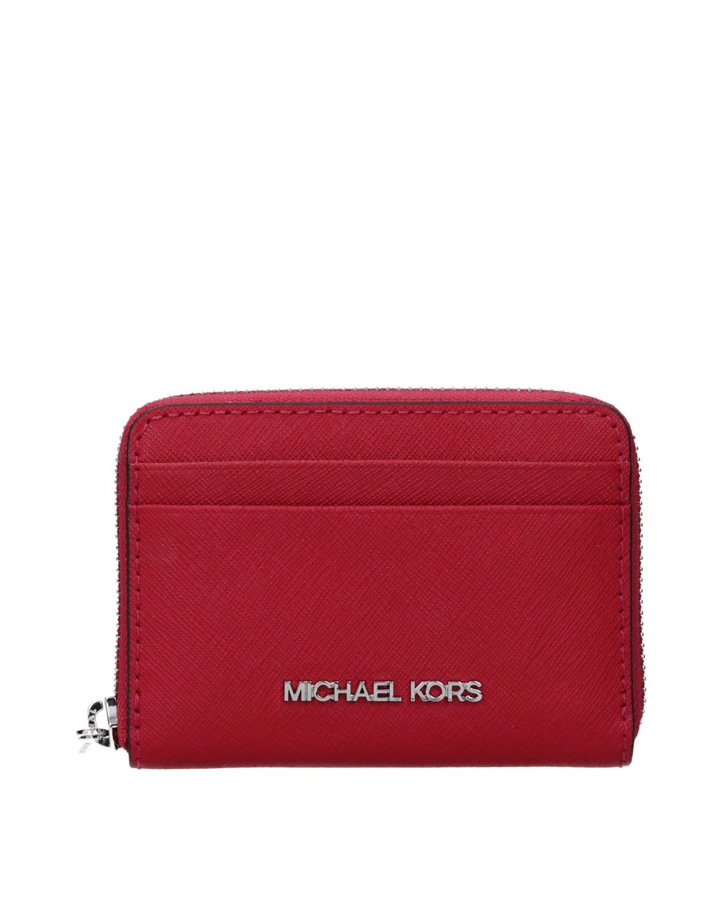 Michael Kors Red Jet Set Travel Wallet Leather/Dark Raspberry