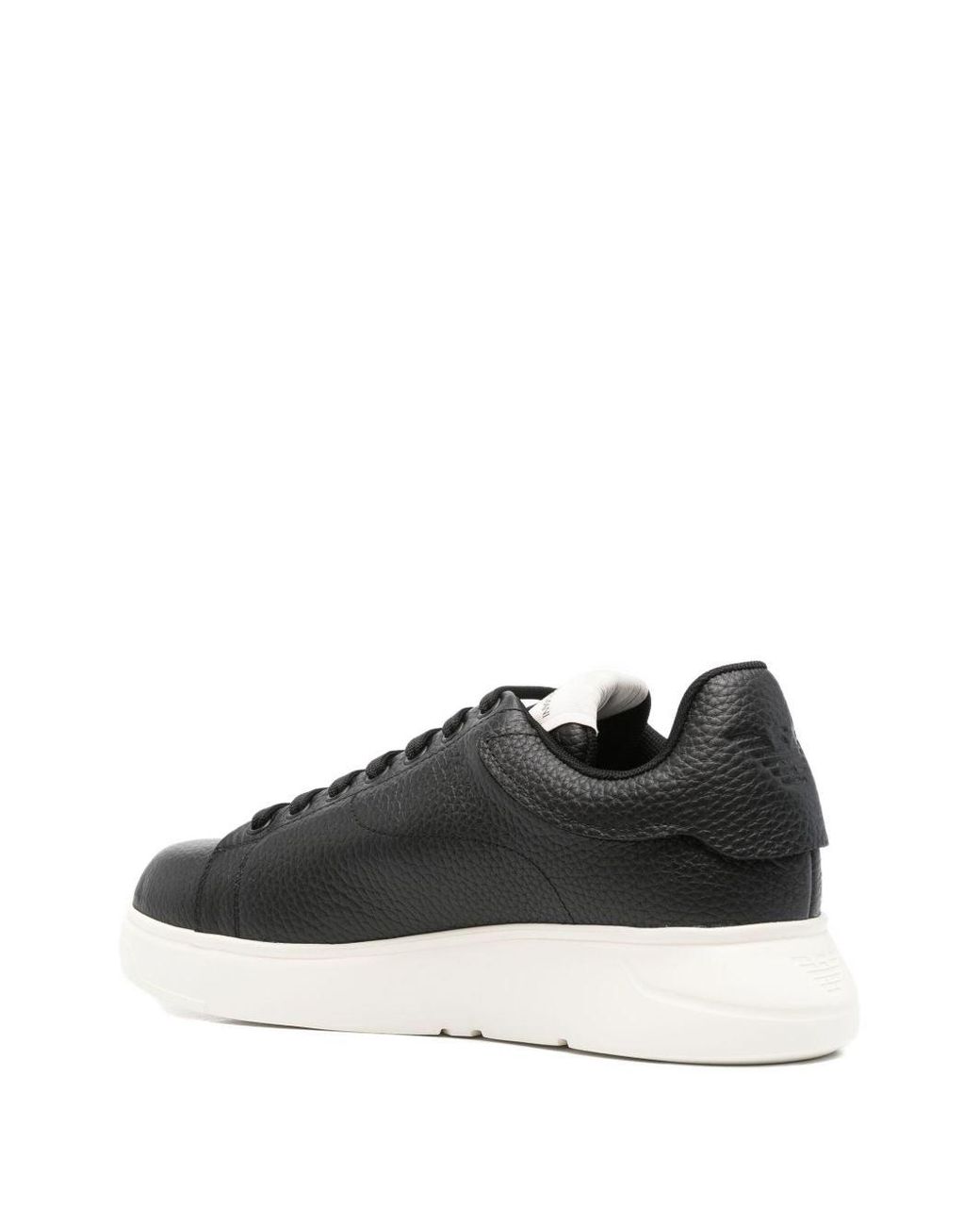 Emporio Armani Black Leather Sneakers for men